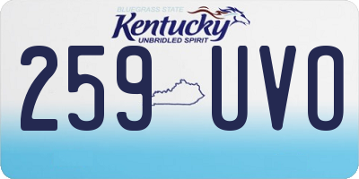 KY license plate 259UVO