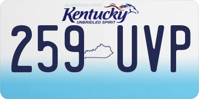 KY license plate 259UVP