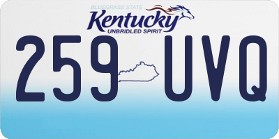 KY license plate 259UVQ