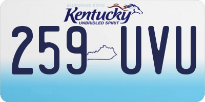 KY license plate 259UVU