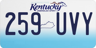 KY license plate 259UVY