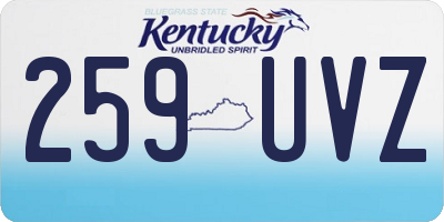 KY license plate 259UVZ