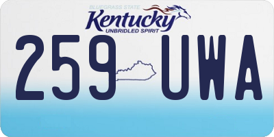 KY license plate 259UWA