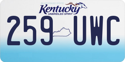 KY license plate 259UWC