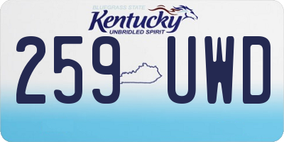 KY license plate 259UWD