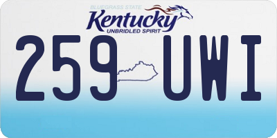 KY license plate 259UWI