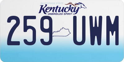 KY license plate 259UWM