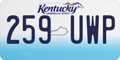 KY license plate 259UWP