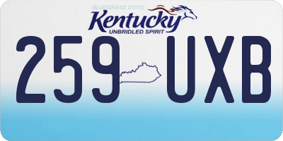 KY license plate 259UXB