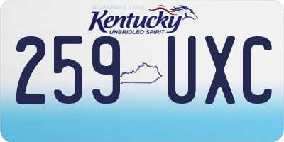 KY license plate 259UXC