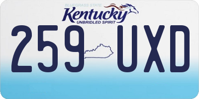 KY license plate 259UXD