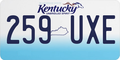 KY license plate 259UXE