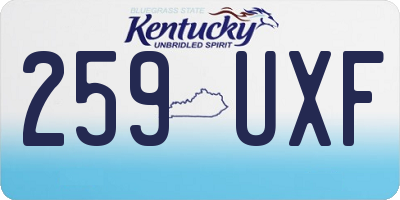 KY license plate 259UXF