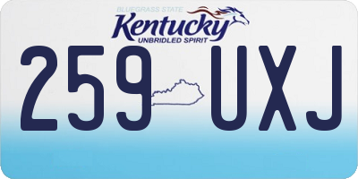 KY license plate 259UXJ