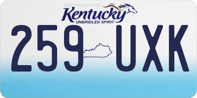 KY license plate 259UXK