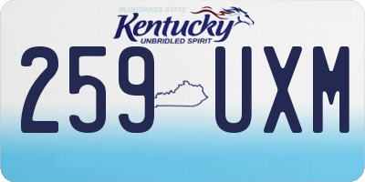 KY license plate 259UXM