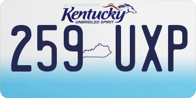 KY license plate 259UXP