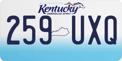 KY license plate 259UXQ