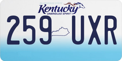 KY license plate 259UXR