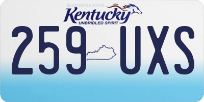 KY license plate 259UXS