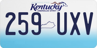 KY license plate 259UXV