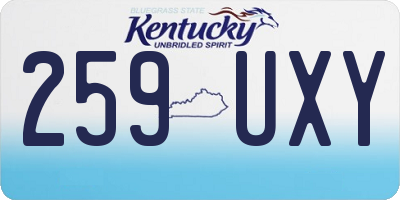 KY license plate 259UXY
