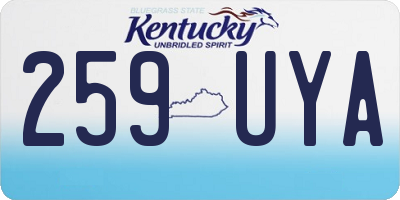 KY license plate 259UYA