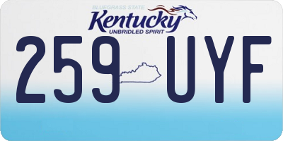 KY license plate 259UYF