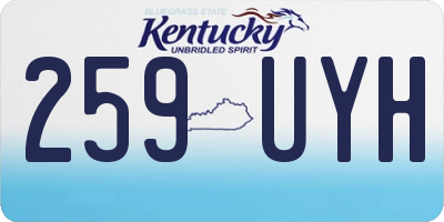 KY license plate 259UYH