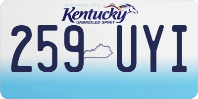 KY license plate 259UYI