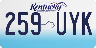 KY license plate 259UYK