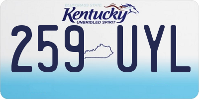 KY license plate 259UYL