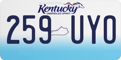 KY license plate 259UYO