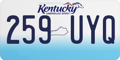 KY license plate 259UYQ