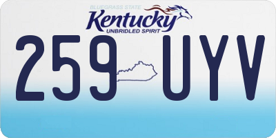 KY license plate 259UYV
