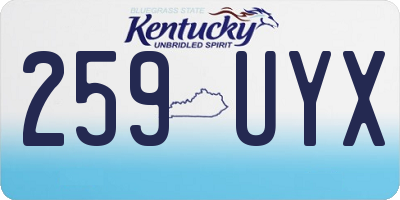 KY license plate 259UYX