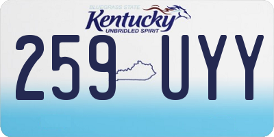 KY license plate 259UYY