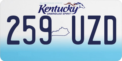 KY license plate 259UZD