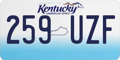 KY license plate 259UZF
