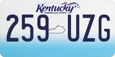KY license plate 259UZG