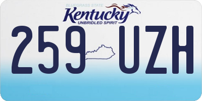 KY license plate 259UZH