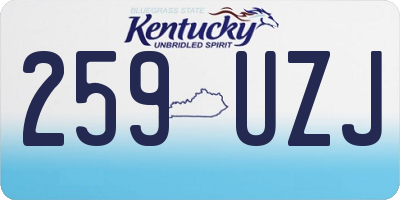KY license plate 259UZJ
