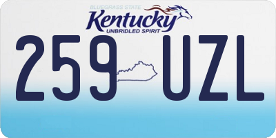 KY license plate 259UZL