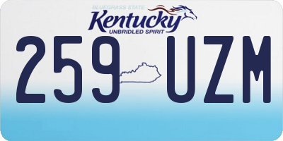 KY license plate 259UZM