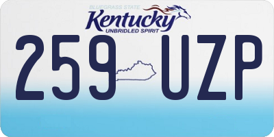 KY license plate 259UZP