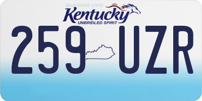 KY license plate 259UZR