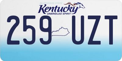 KY license plate 259UZT