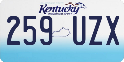 KY license plate 259UZX