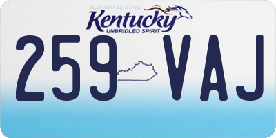 KY license plate 259VAJ