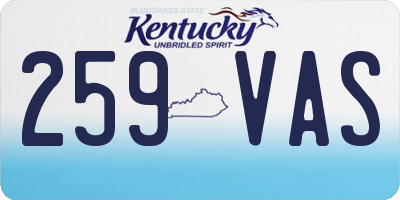 KY license plate 259VAS